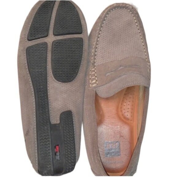NWOB JOHNSTON & MURPHY SHEEPSKIN DRIVING MOC Size 9 Tan Suede PENNY LOAFER main image 6